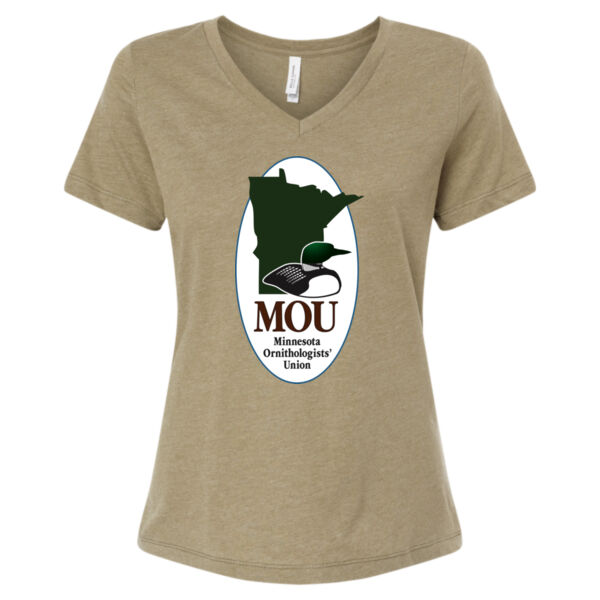 BELLA + CANVAS - Women's Relaxed Heather CVC V-Neck Tee - Printed Logo Thumbnail